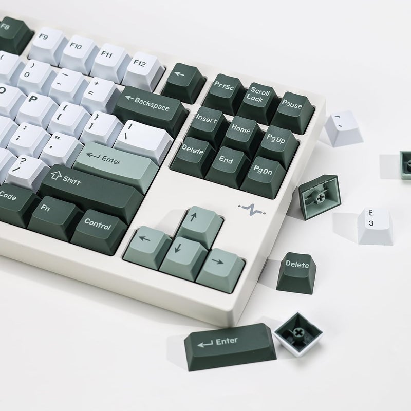 KBDiy Botanical PBT Double Shot Keycap Set,174 Keys Green Keycaps Cute Keycaps 60 Percent Cherry Profile Key caps for 61/64/68/84/87/100/104/108 Mechanical Keyboard - Image 4